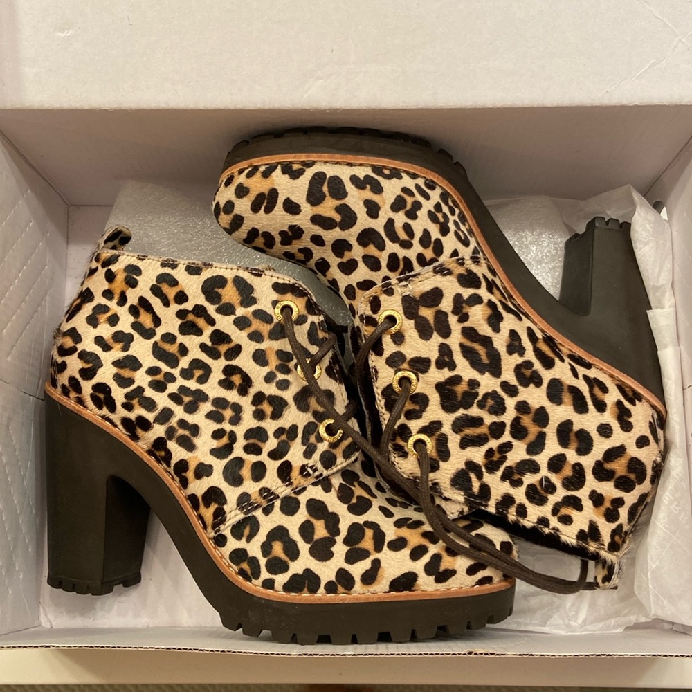 Sperry Leopard Print Boot Heels